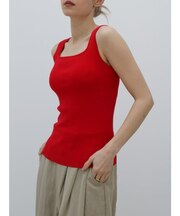 スクエアネックニットタンク