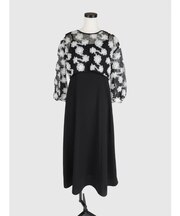 チュールフラワーボレロレイヤードワンピース