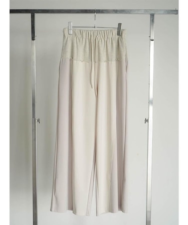 異素材切替リラックスワイドパンツ