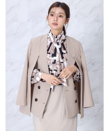 ダブルフロント2wayノーカラージャケット