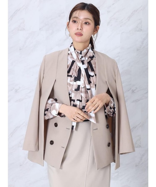 ダブルフロント2wayノーカラージャケット