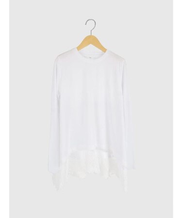 裾ヘムレースロングスリーブプルオーバー