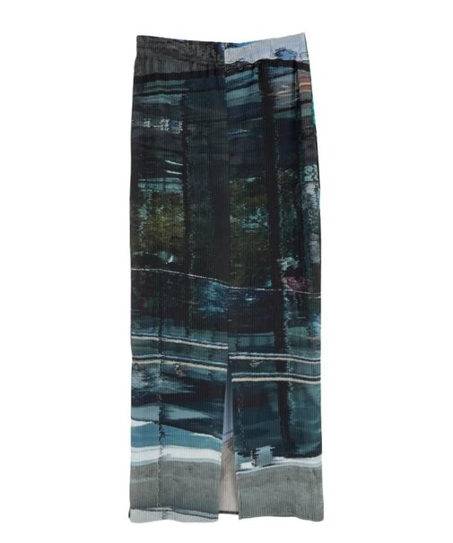 MULTICOLOR DESIGN PLEAT TIGHT SKIRT