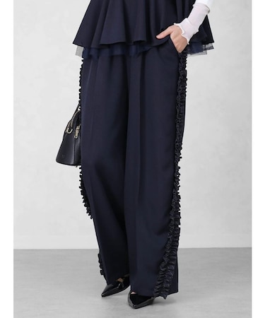 サイドフリルワイドパンツ