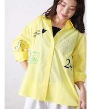 レタリング刺繍×プリントオーバーシャツ