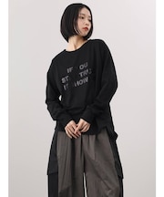 箔プリントロングスリーブTシャツ