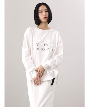 箔プリントロングスリーブTシャツ