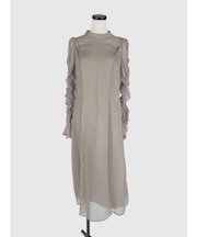 ギャザーシアースリーブロングワンピース