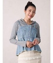 アシンメトリーデザインデニムビスチェ