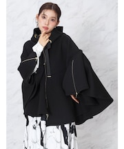 ダンボールニットフレアポンチョアウター