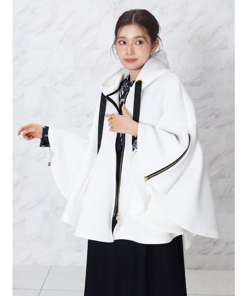 ダンボールニットフレアポンチョアウター