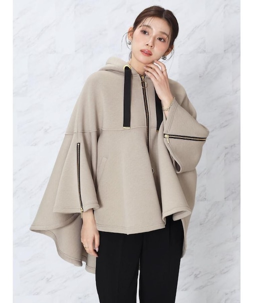 ダンボールニットフレアポンチョアウター