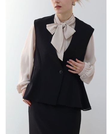 リサイクルWクロスペプラムジレ