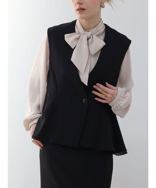 リサイクルWクロスペプラムジレ