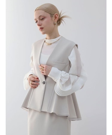 リサイクルWクロスペプラムジレ