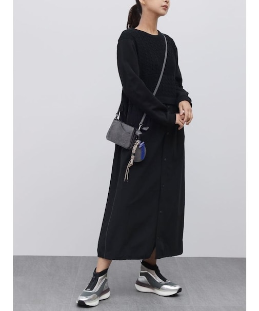 コラージュニットドッキングワンピース