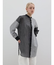 マルチストライプ配色デザインシャツ