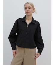 スタンドネックジップアップシャツ