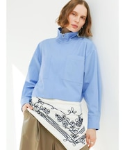 スタンドネックジップアップシャツ