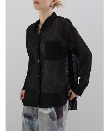 リネンライクナチュラルシアーシャツ