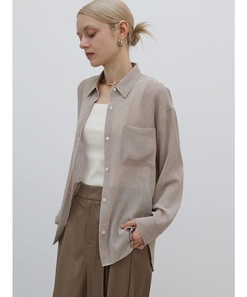 リネンライクナチュラルシアーシャツ