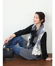 レースレイヤードダブルブレストジレ