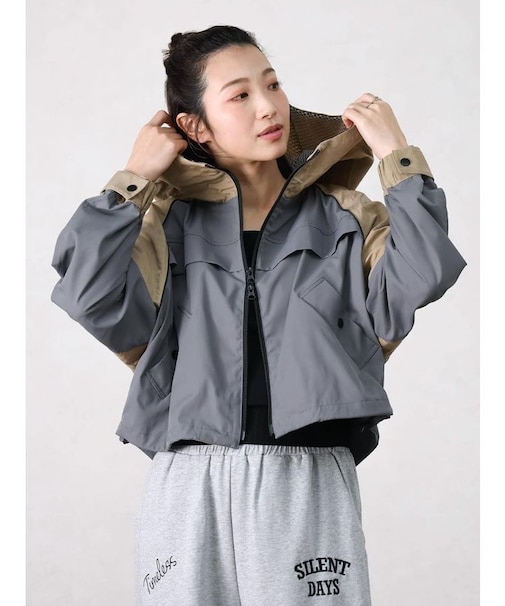 配色切替パーカージャケット