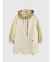 配色切替パーカーロングジャケット