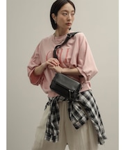 レザースクエアラインショルダーバッグ