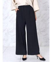 クレープストレッチワイドパンツ