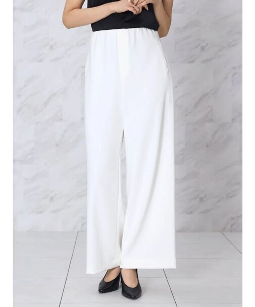 クレープストレッチワイドパンツ