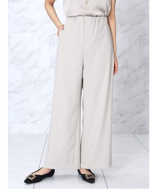 クレープストレッチワイドパンツ