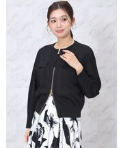 ミドルゲージジップカーディガン