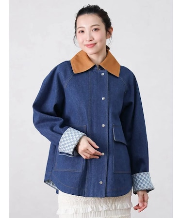 異素材カラーデニムジャケット