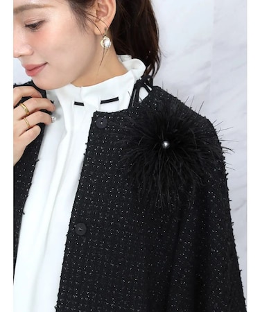 オーストリッチフェザーコサージュ