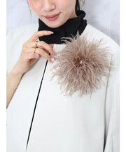 オーストリッチフェザーコサージュ