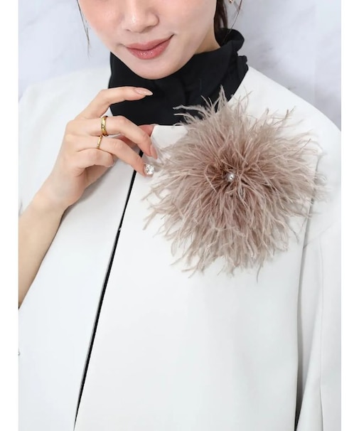 オーストリッチフェザーコサージュ