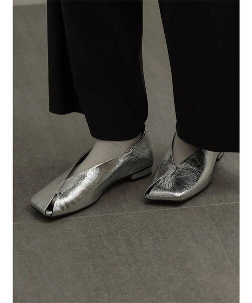 スクエアオープントゥパンプス