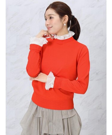 フリルドッキングニットトップス