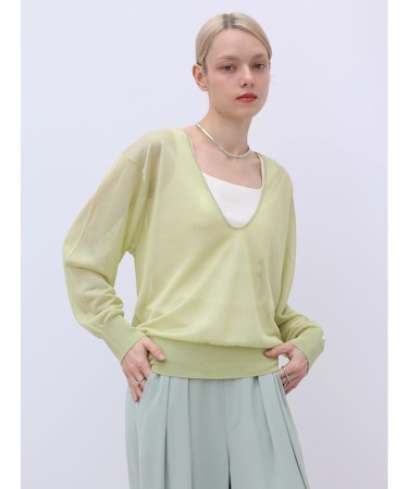 スキッパーシアーニットPO（Light green）