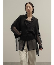 シアー切替ドルマンシャツ