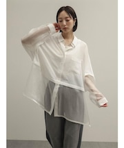 シアー切替ドルマンシャツ