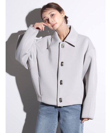 ツイストボタンボンディングブルゾン