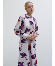 フラワーペイントフレアワンピース