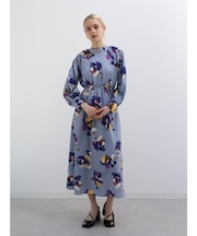 フラワーペイントフレアワンピース