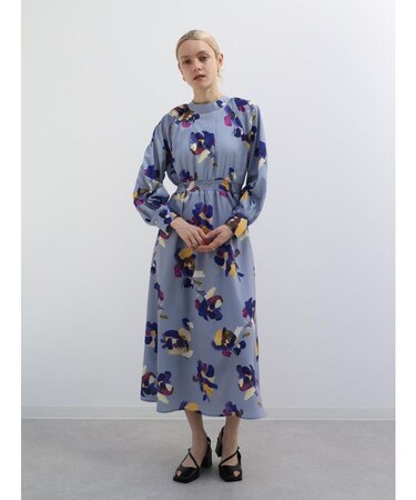 フラワーペイントフレアワンピース