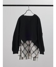 バイアスチェックタンクレイヤードスウェット