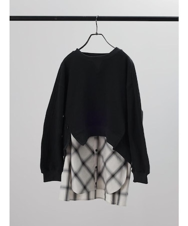 バイアスチェックタンクレイヤードスウェット