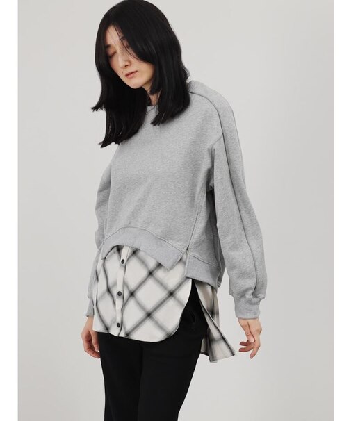 バイアスチェックタンクレイヤードスウェット