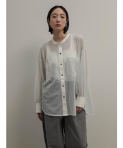 メッシュラメクルーネックシャツ